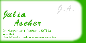 julia ascher business card